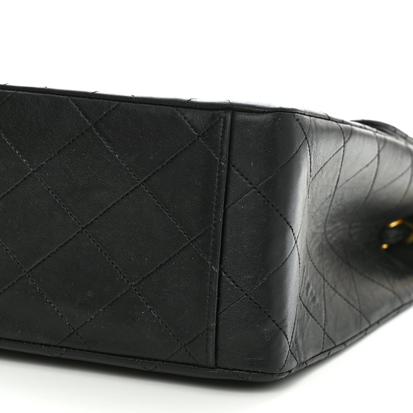 Lambskin Quilted XL Jumbo Single Flap Black
