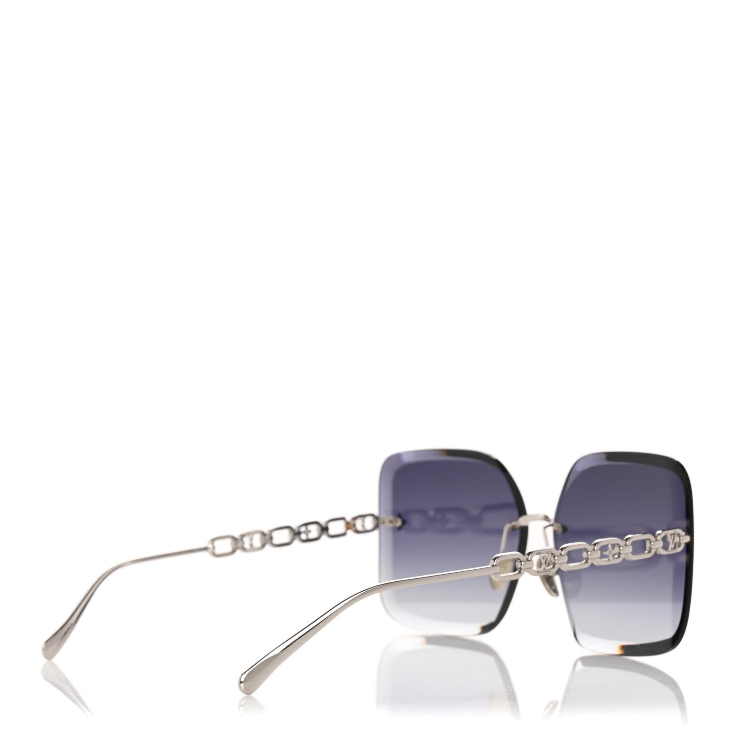 Louis Vuitton Metal LV Jewel Square Sunglasses Z2161U Silver Grey 4 of 9