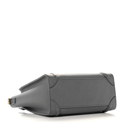 Celine Drummed Calfskin Nano Luggage Kohl 4 of 13