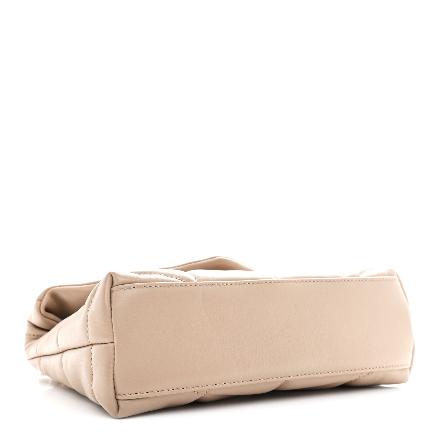Saint Laurent Lambskin Quilted Toy Loulou Puffer Monogram Chain Satchel Dark Beige 4 of 11