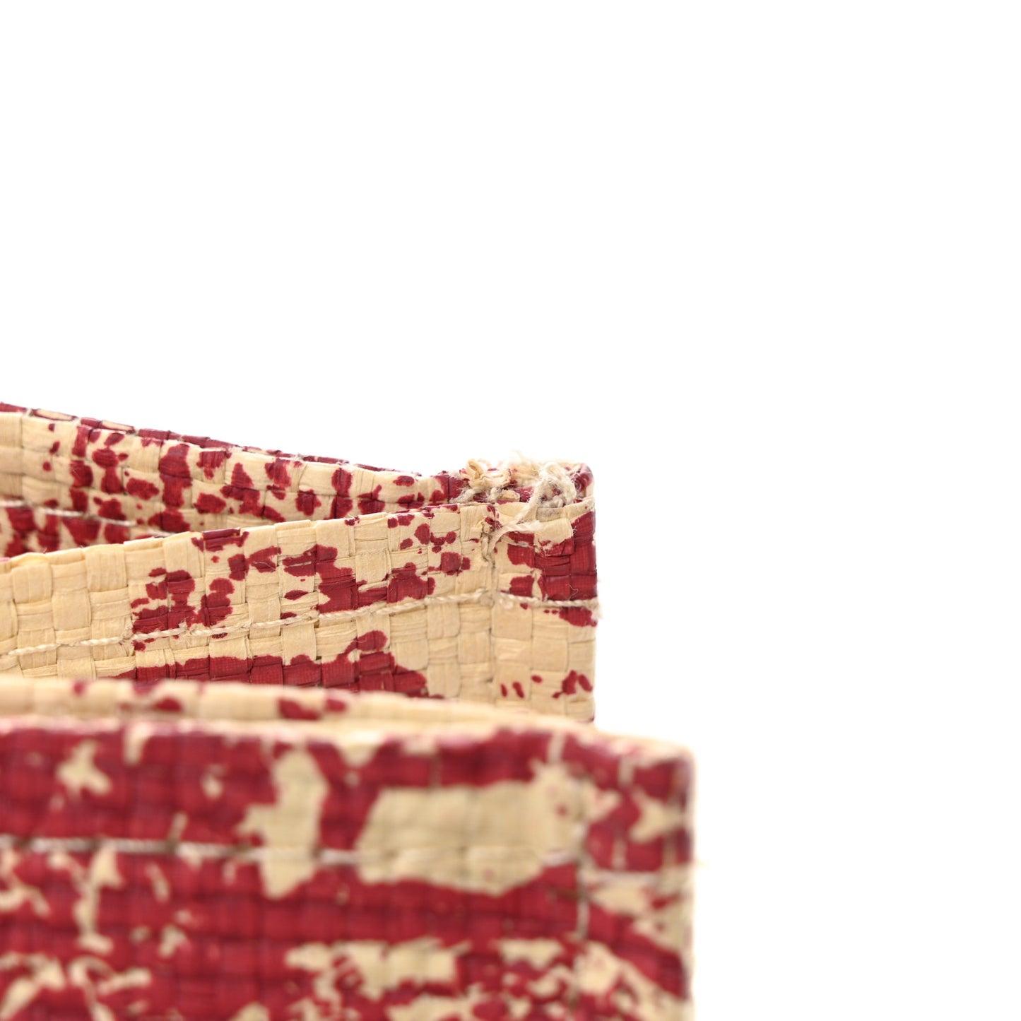 Straw Dioriviera Tote Red