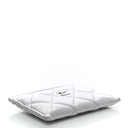 Chanel Metallic Lambskin Quilted Card Holder Silver 4 of 8