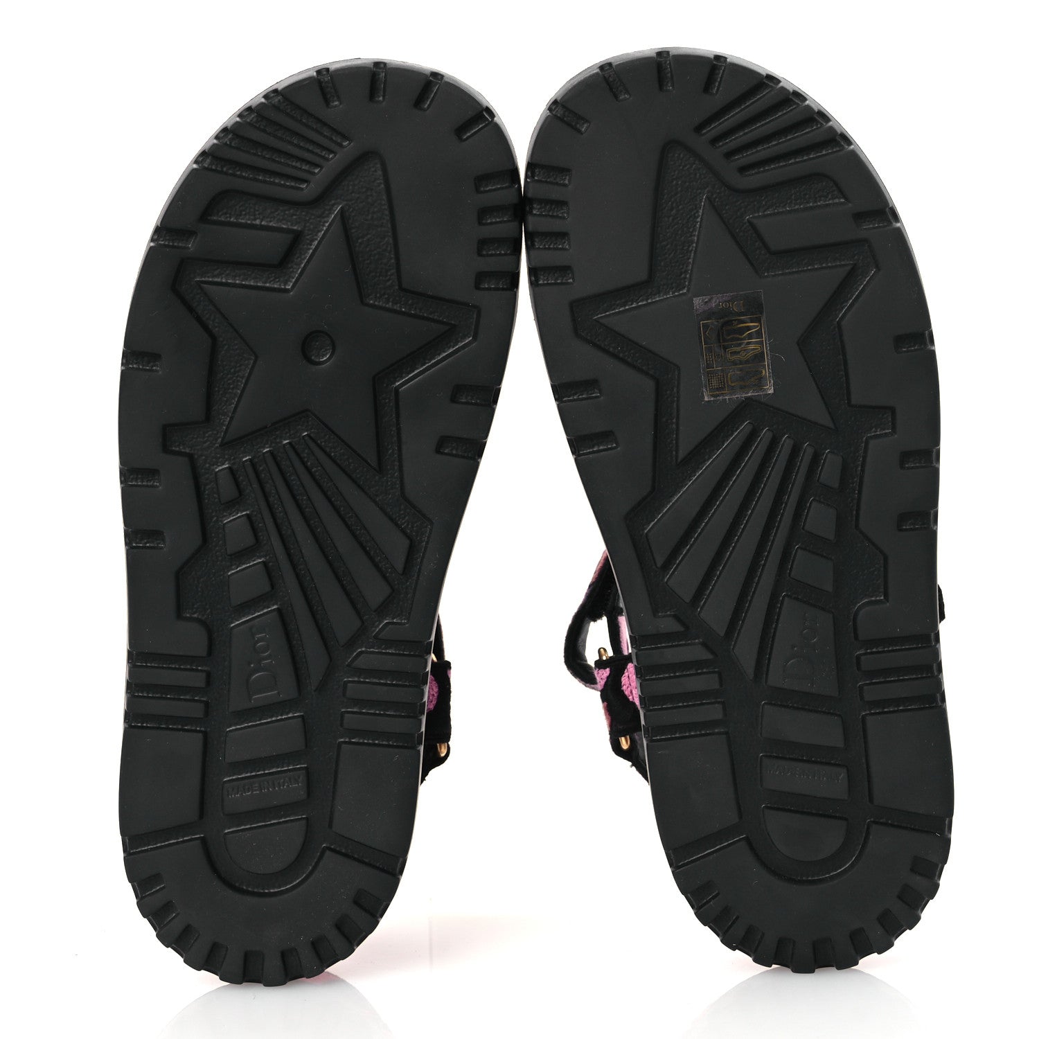 Christian Dior Canvas Embroidered Velvet Jardin Indien 10mm D-Wave Sandals 39 Pink Multicolor 7 of 13