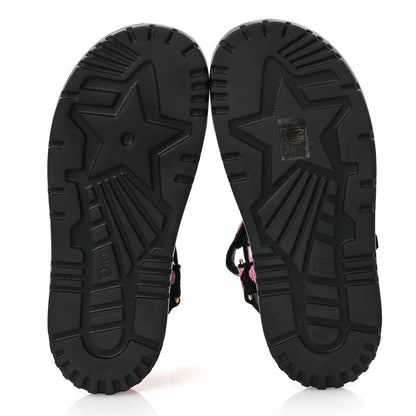 Christian Dior Canvas Embroidered Velvet Jardin Indien 10mm D-Wave Sandals 39 Pink Multicolor 7 of 13