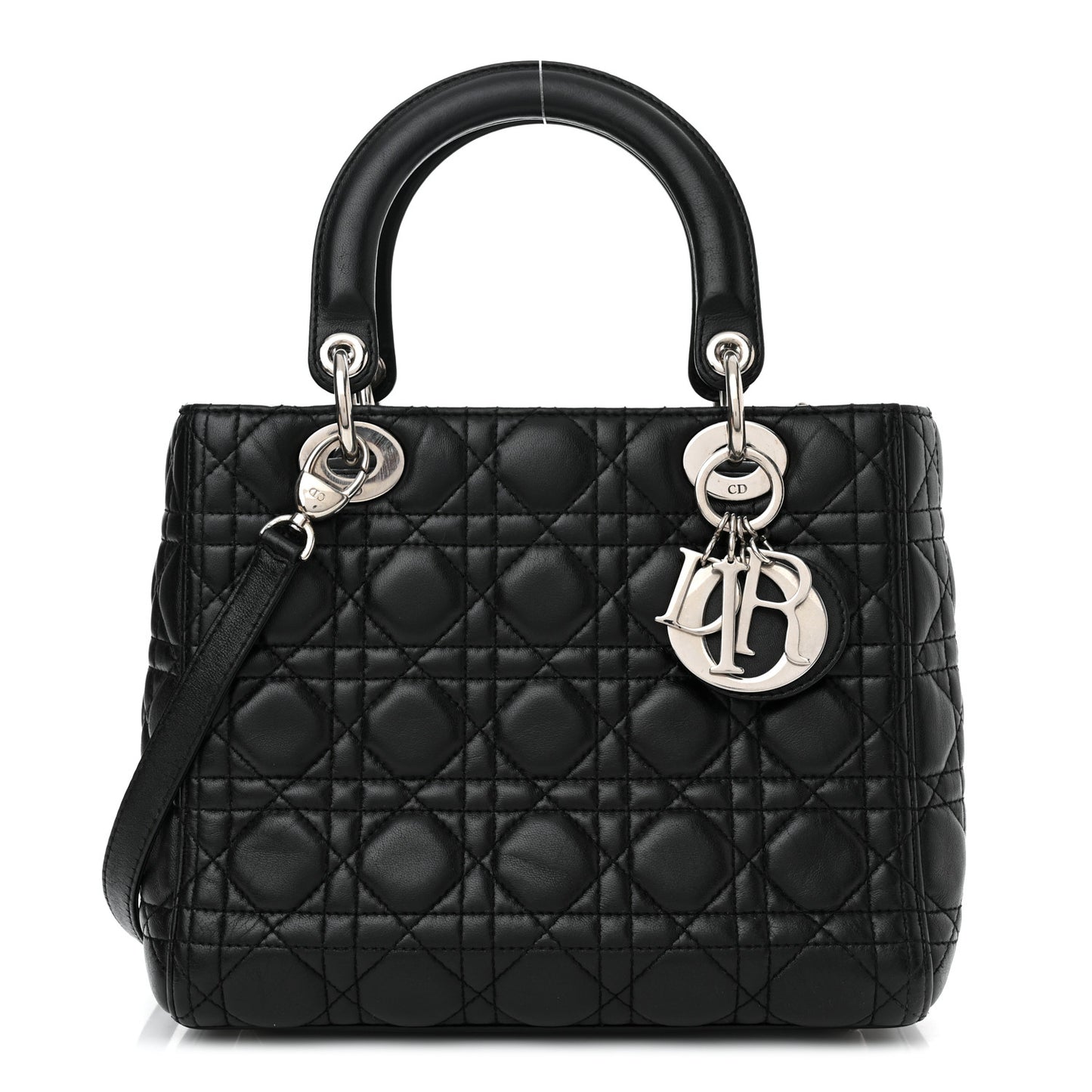 Lambskin Cannage Medium Lady Dior Black
