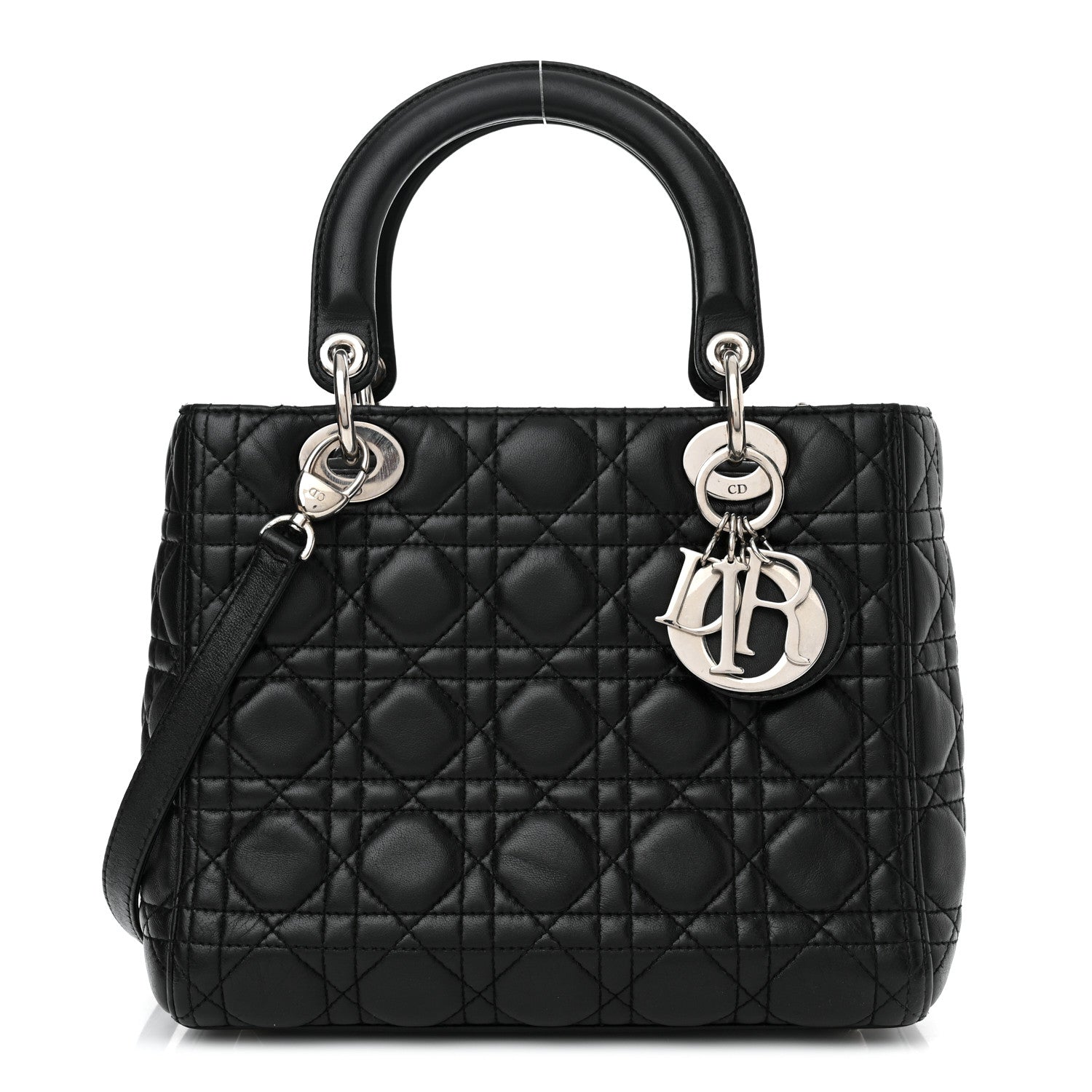 Christian Dior Lambskin Cannage Medium Lady Dior Black 1 of 9