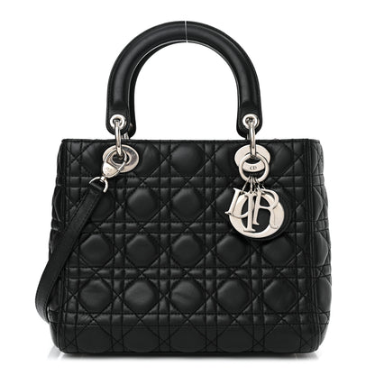 Christian Dior Lambskin Cannage Medium Lady Dior Black 1 of 9