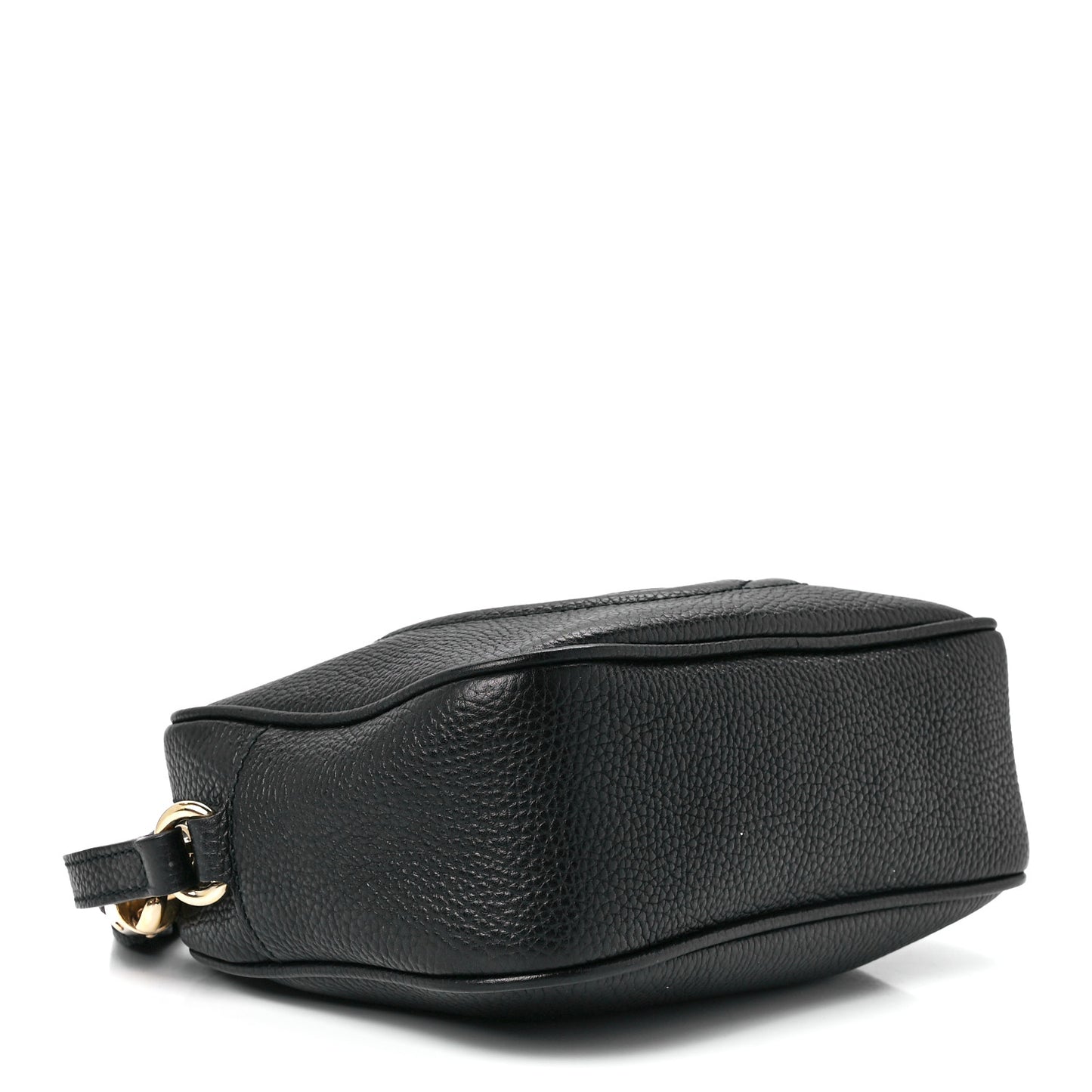 Pebbled Calfskin Small Soho Disco Bag Black