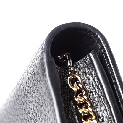 Gucci Dollar Calfskin Medium Betty Chain Wallet Black 9 of 11