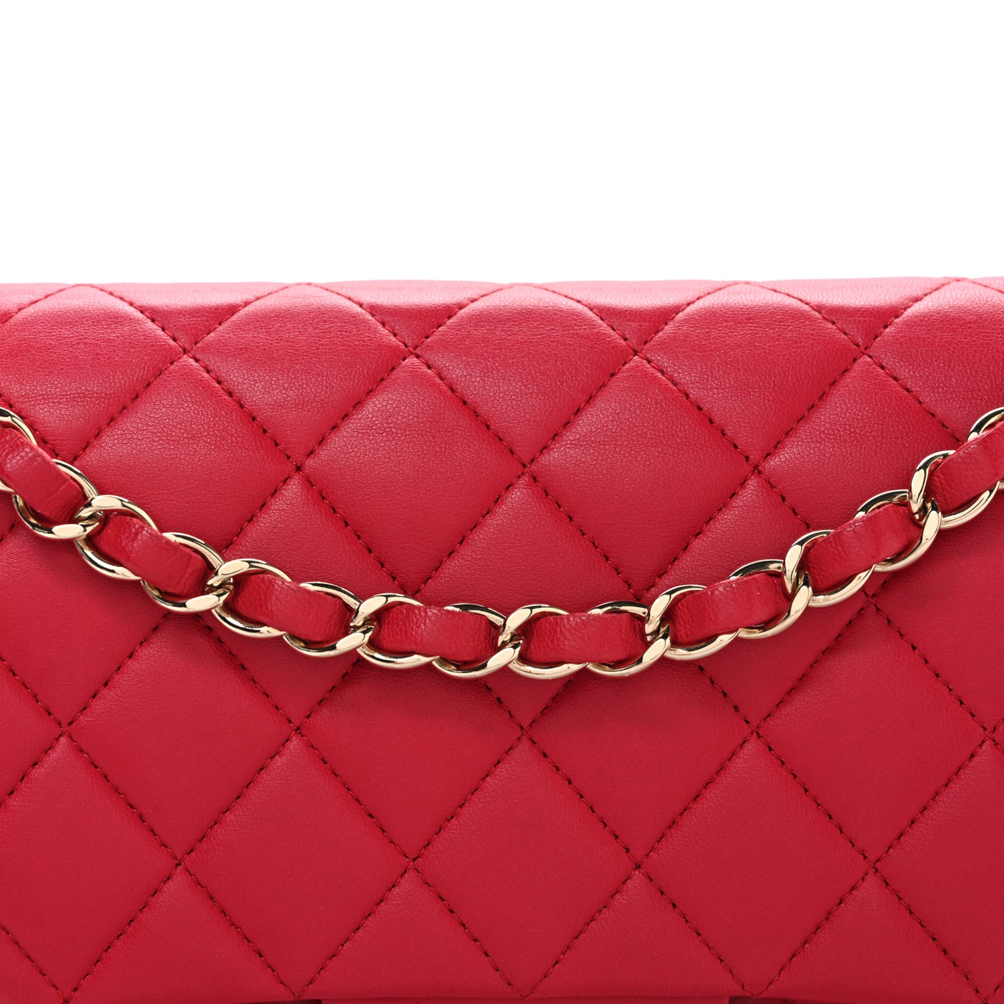 Lambskin Quilted Medium Double Flap Pink