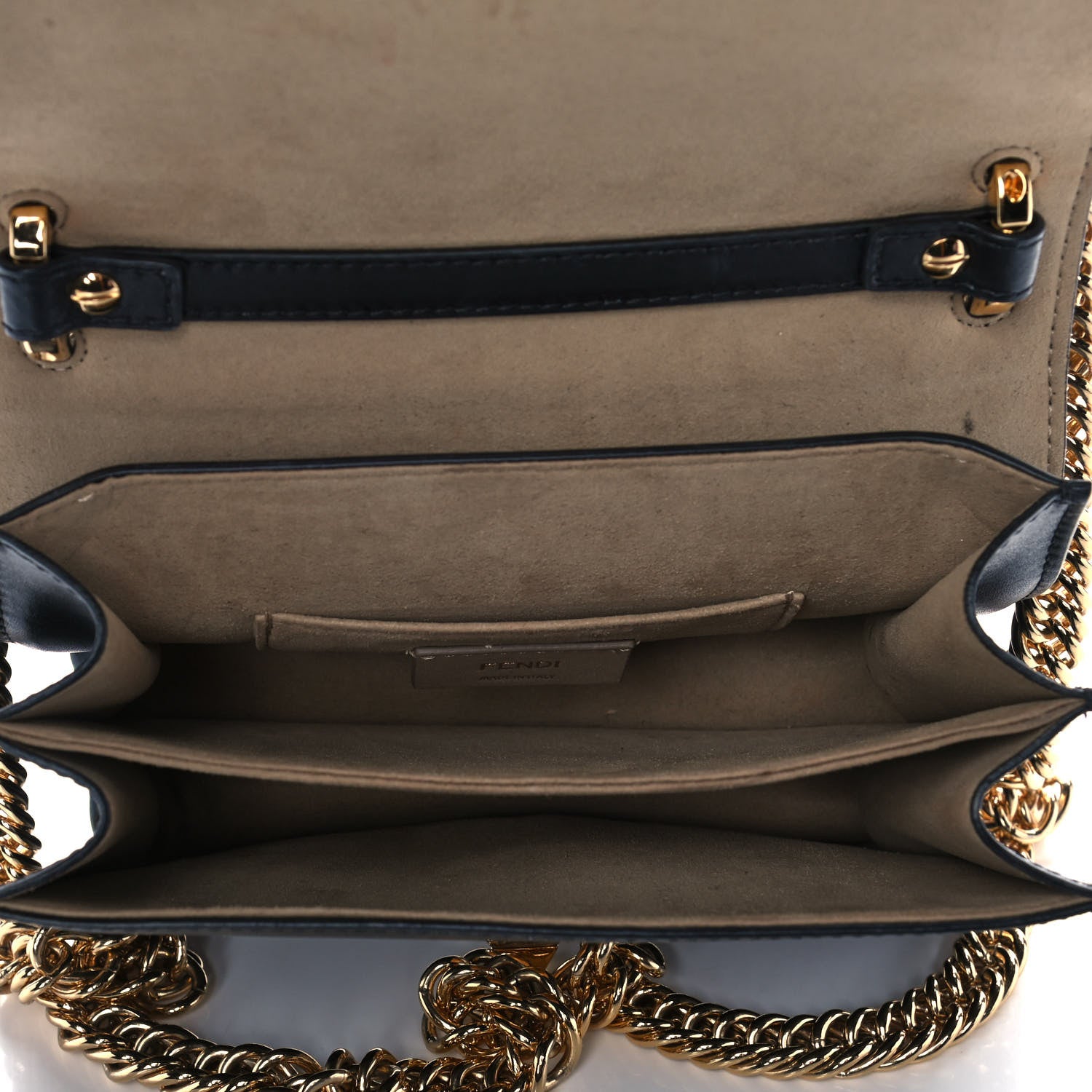 Fendi Vitello Liberty FF 1974 Embossed Small Kan I Shoulder Bag Black 4 of 12