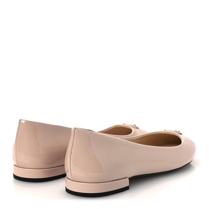 Prada Patent Triangle Ballerina Flats 37.5 Cipria 5 of 11