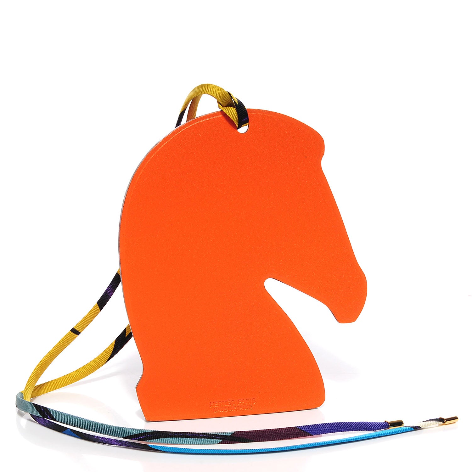 Hermes Everlisse Chevre Mysore Samarcande Horse Ornament Bag Charm Vermillion and Orange 2 of 4
