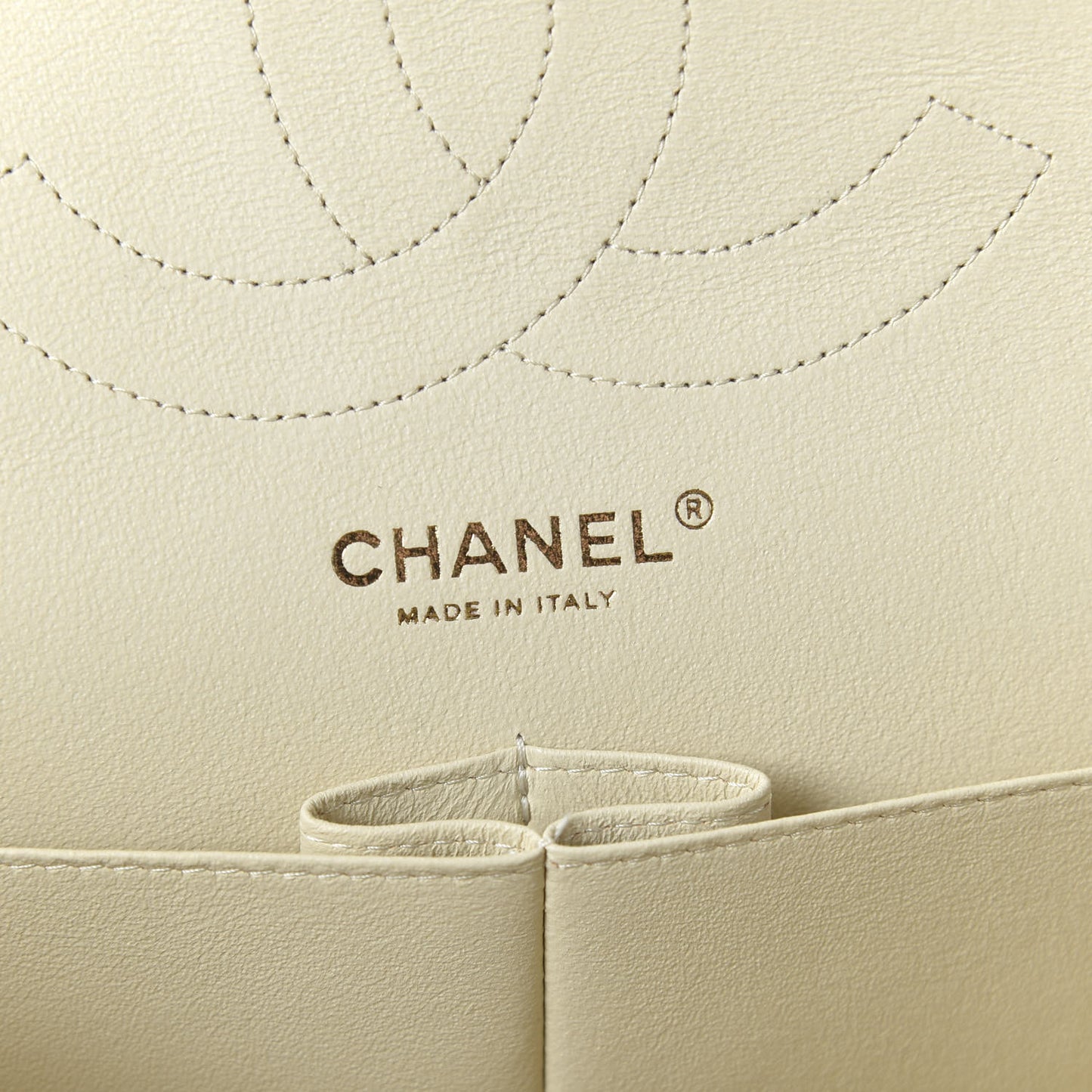 Pearly Caviar Quilted Jumbo Double Flap Dark White