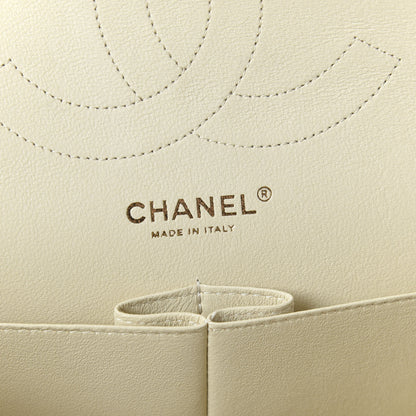 Chanel Pearly Caviar Quilted Jumbo Double Flap Dark White 8 of 10