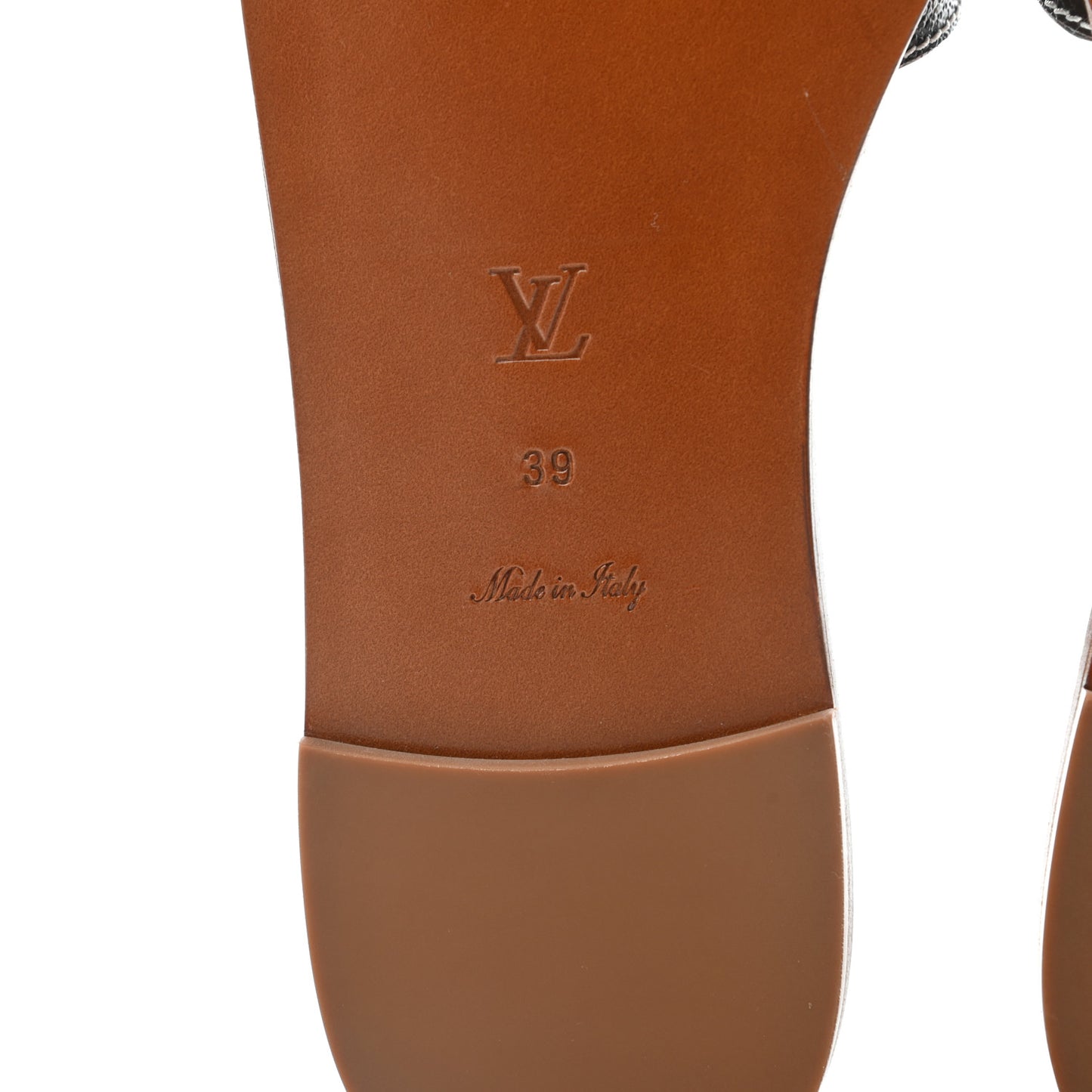 Monogram Lock It Flat Mules 39 Brown