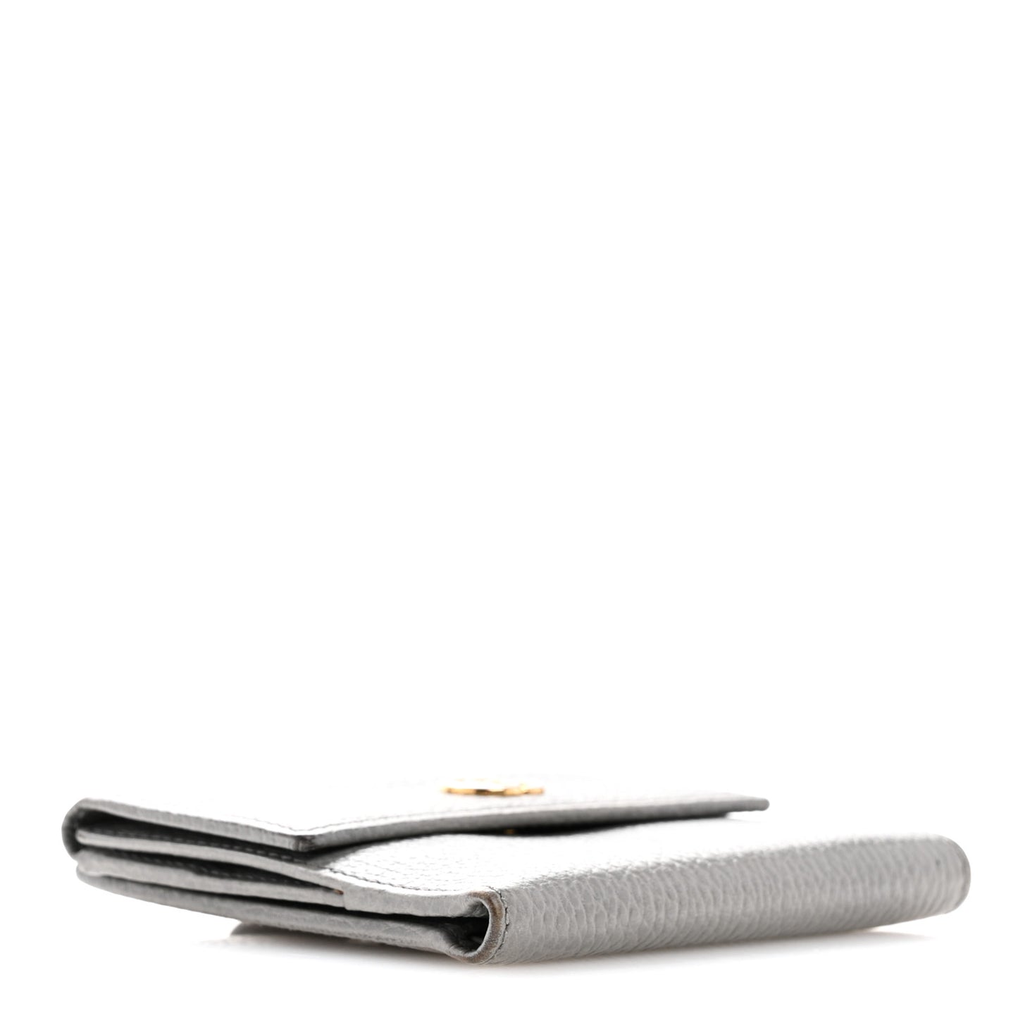Dollar Calfskin Double G French Flap Wallet Grey