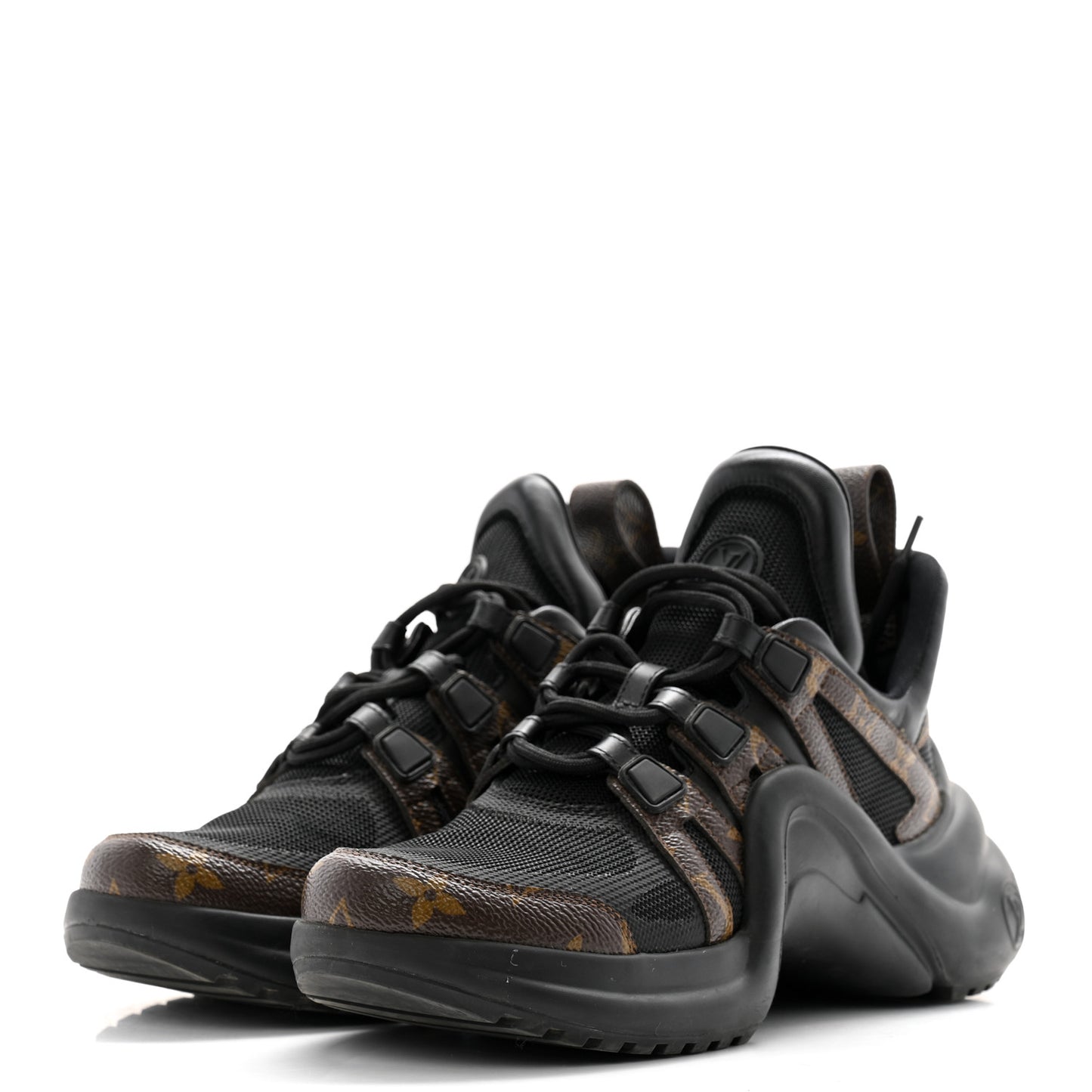 Calfskin Patent Monogram LV Archlight Sneakers 38 Black