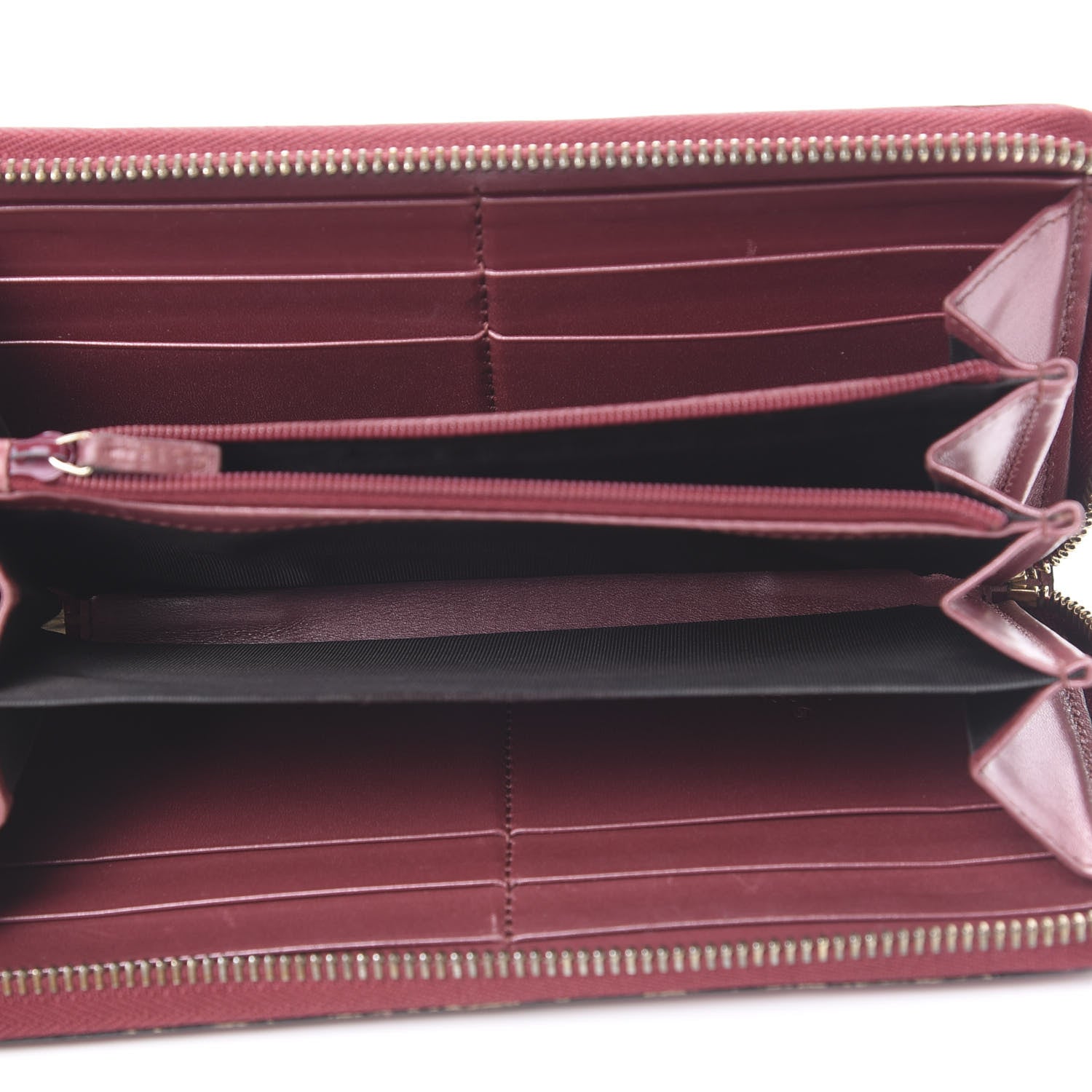 Gucci Shine Guccissima Margaux Calfskin Lovely Zip Around Wallet Tibet Red 4 of 14