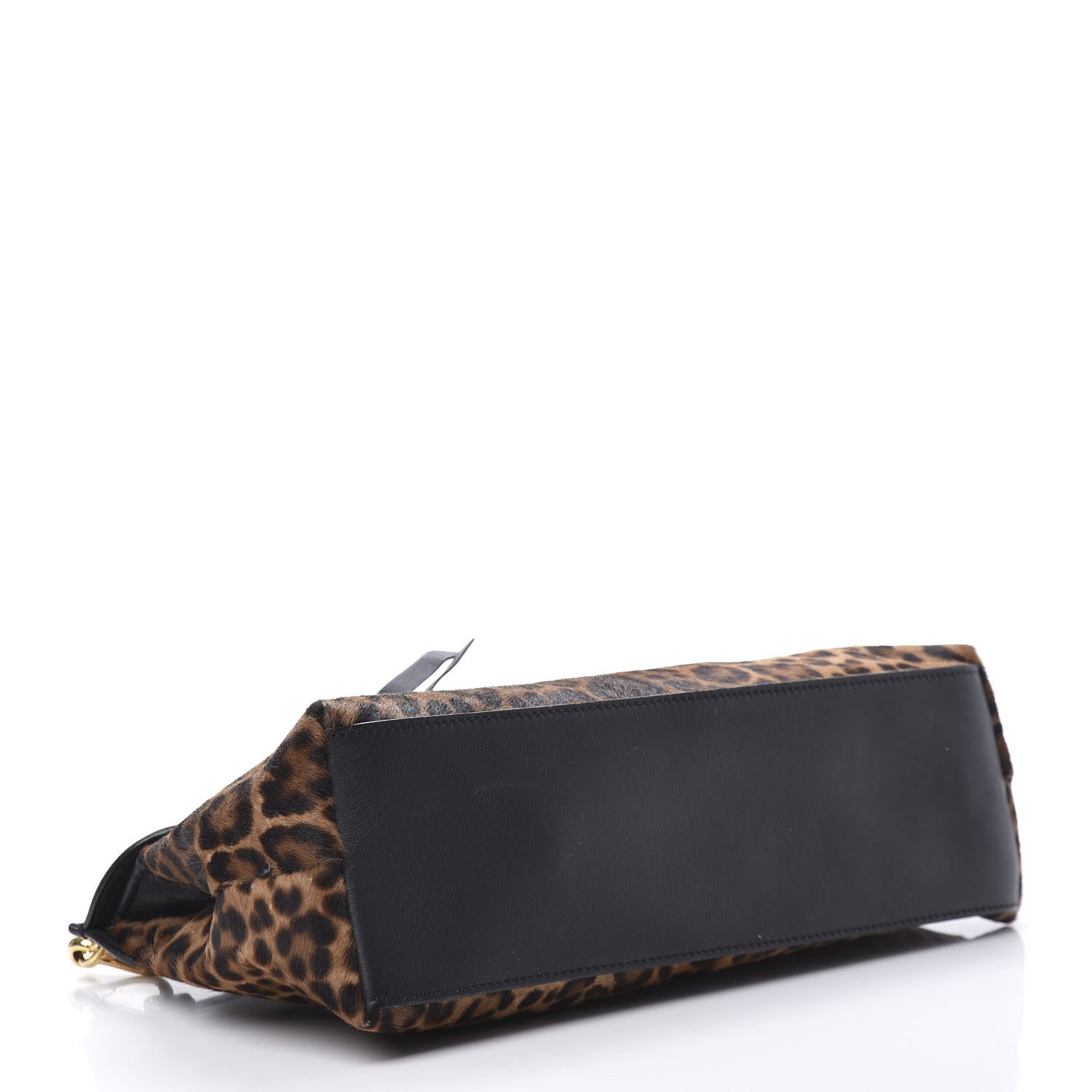 Burberry Calf Hair Calfskin Leopard Print Clutch Black 4 of 10
