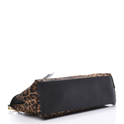 Burberry Calf Hair Calfskin Leopard Print Clutch Black 4 of 10
