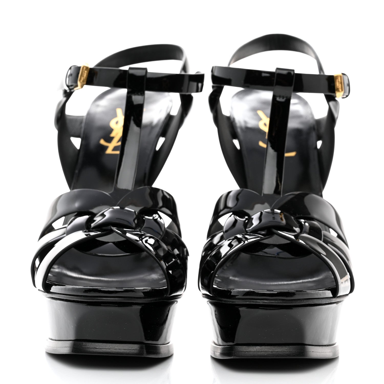 Saint Laurent Patent Tribute 105 Platform Sandals 38.5 Black 2 of 8