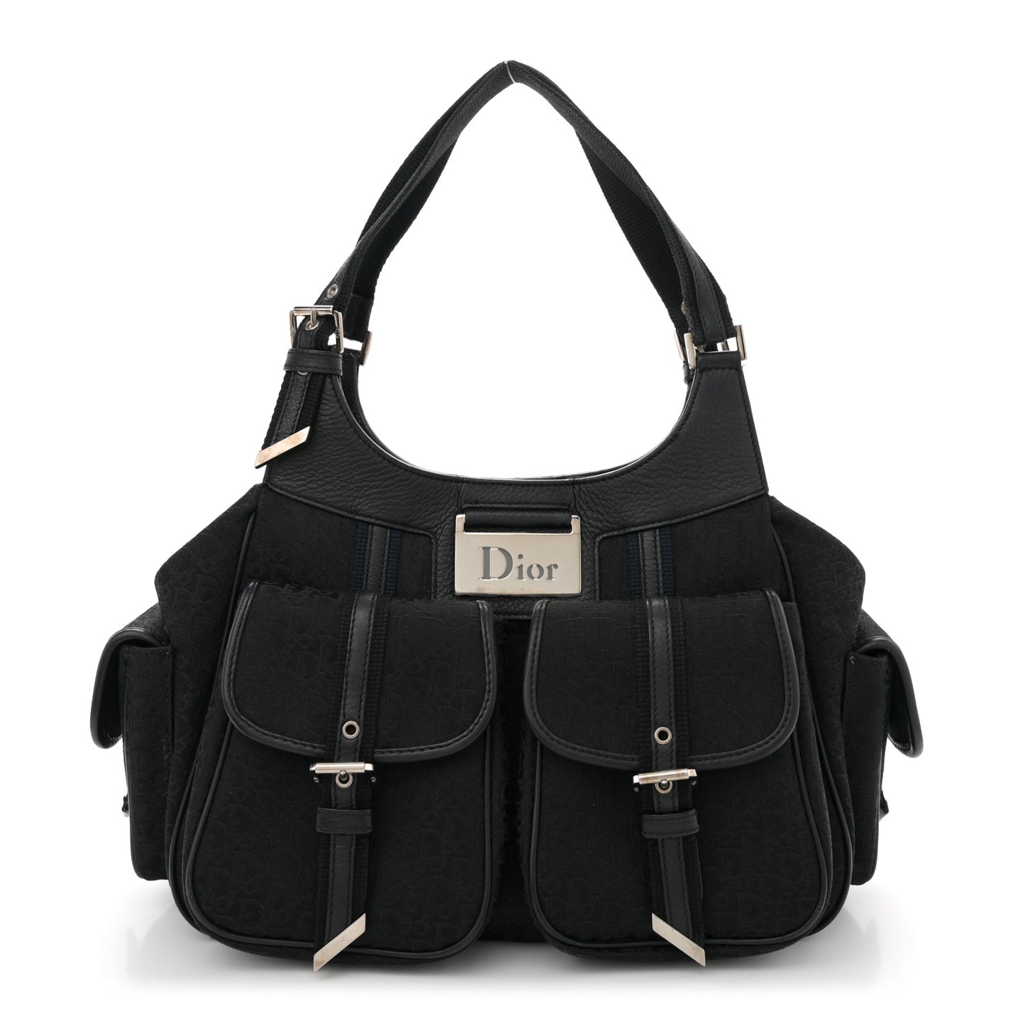 Monogram Pocket Satchel Black
