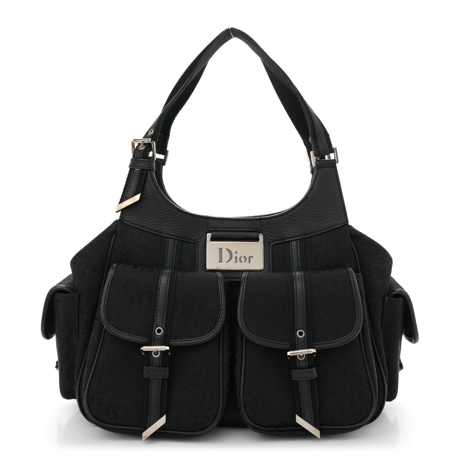 Christian Dior Monogram Pocket Satchel Black 1 of 13