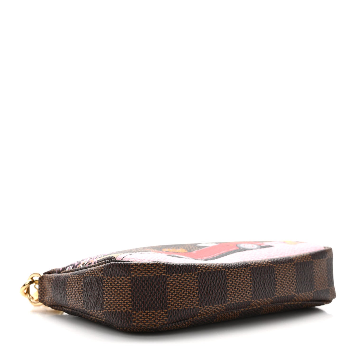 Louis Vuitton Damier Ebene 2019 Christmas Animation Mini Pochette Accessories Red 4 of 8