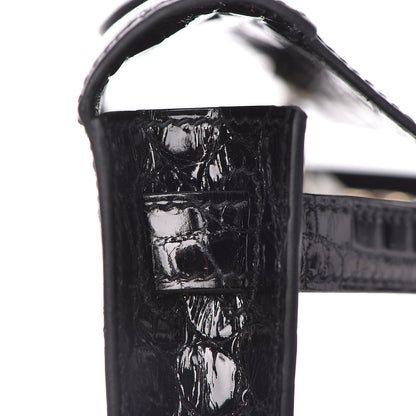 Hermes Shiny Niloticus Crocodile Kelly Cut Pochette Black 18 of 28