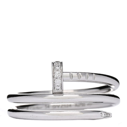 Cartier 18K White Gold Diamond Double Wrap Juste Un Clou Ring 54 6.75 1 of 4