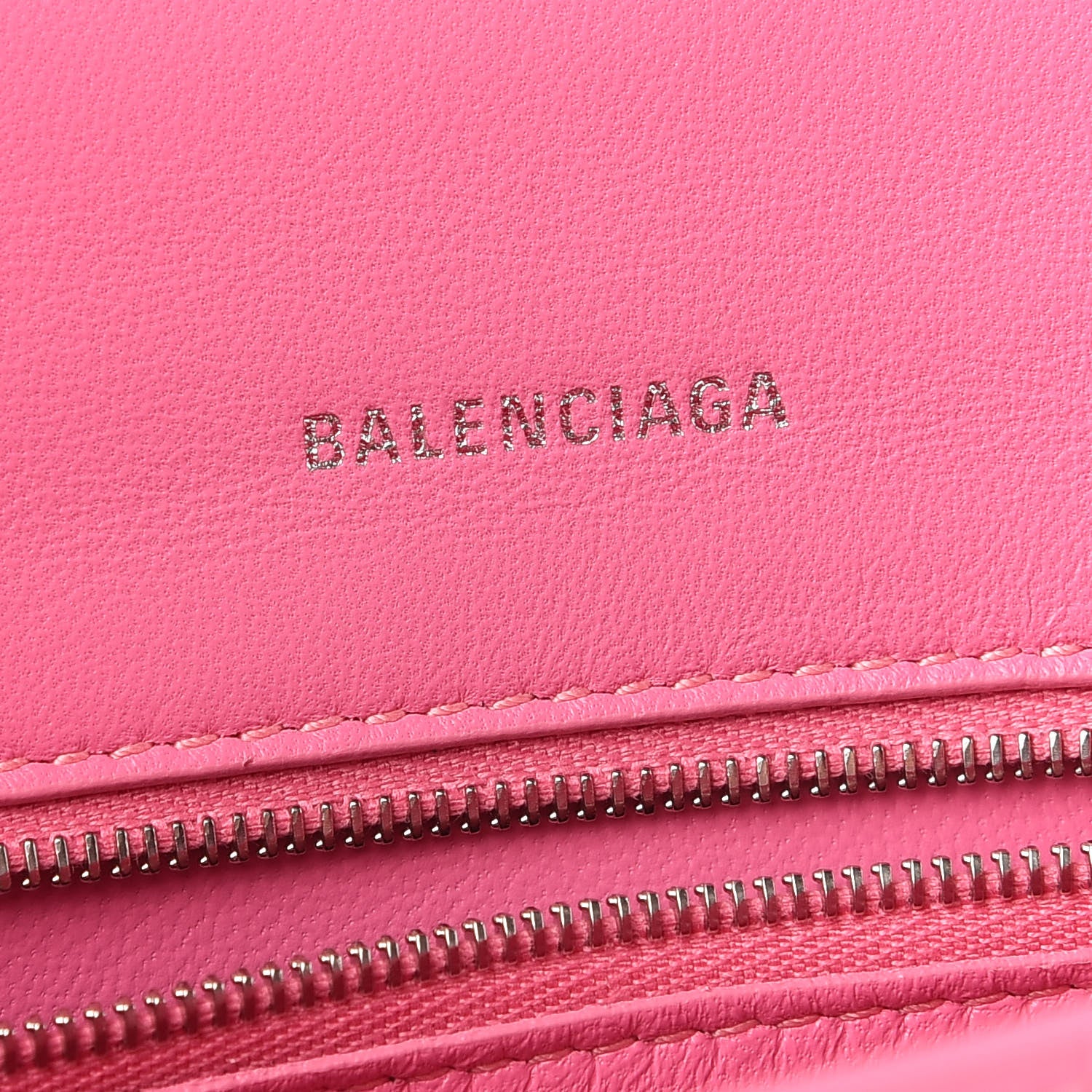 Balenciaga Shiny Calfskin Crocodile Embossed Small Hourglass Top Handle Bag Baby Pink 6 of 9