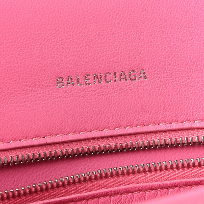 Balenciaga Shiny Calfskin Crocodile Embossed Small Hourglass Top Handle Bag Baby Pink 6 of 9