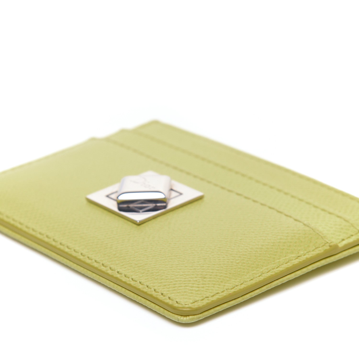 Christian Dior Grained Calfskin Turn Me Card Holder Yellow 6 of 8