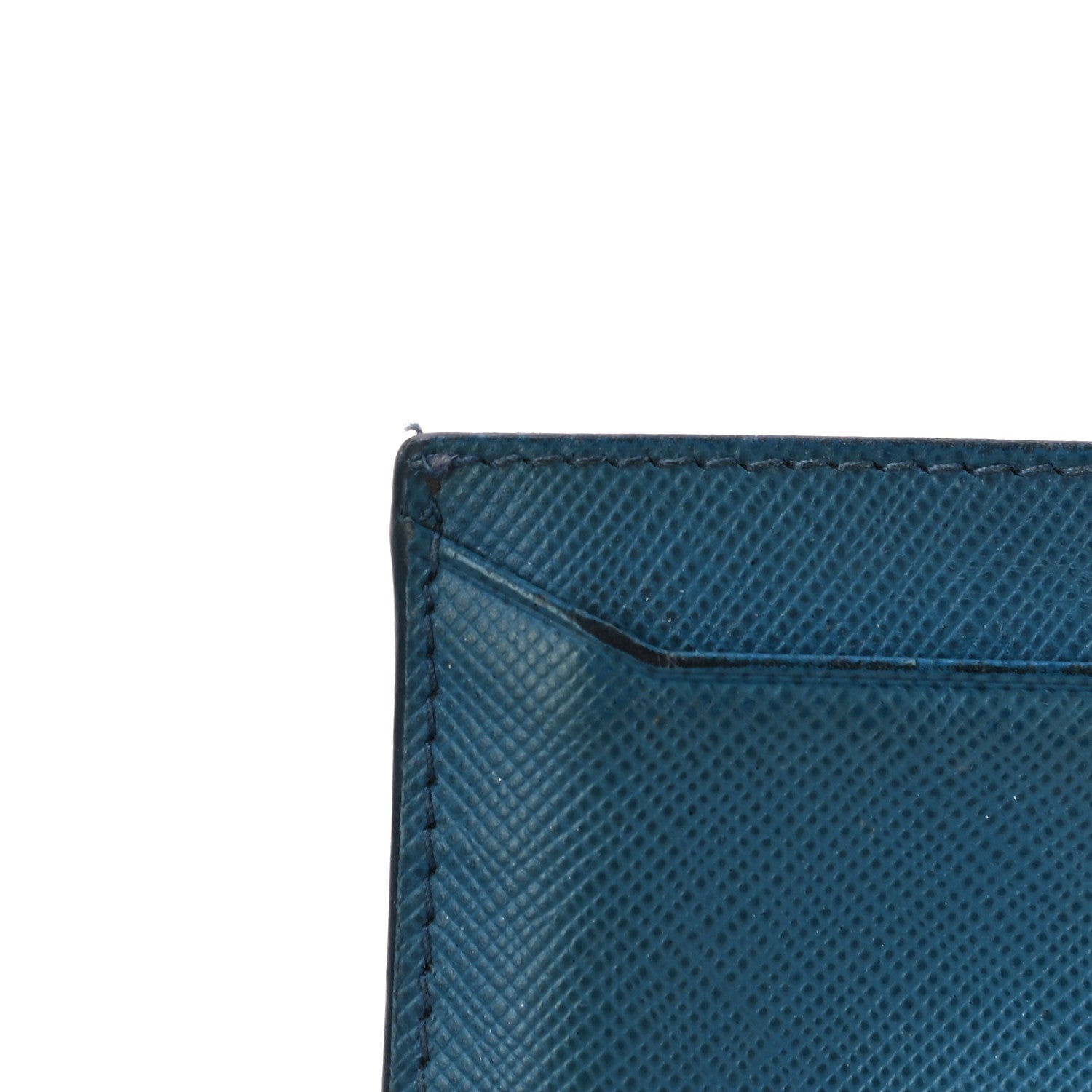 Prada Saffiano Vernice Metal Card Case Blue 10 of 10
