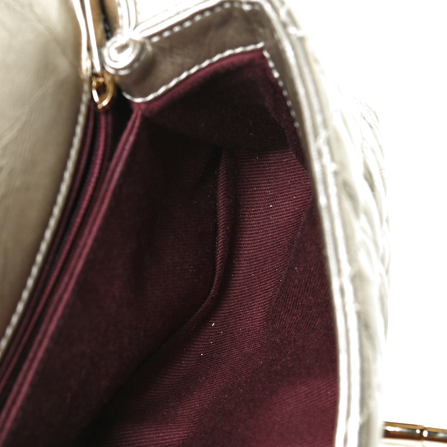 Metallic Aged Calfskin Quilted Mini Coco Handle Flap Gold