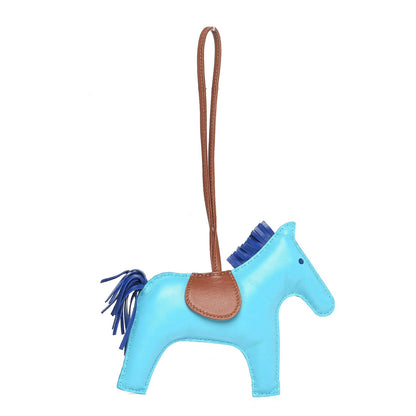 Hermes Milo Lambskin Grigri Rodeo Horse Bag Charm GM Bleu Azteque Bleu Electrique Fauve 1 of 4