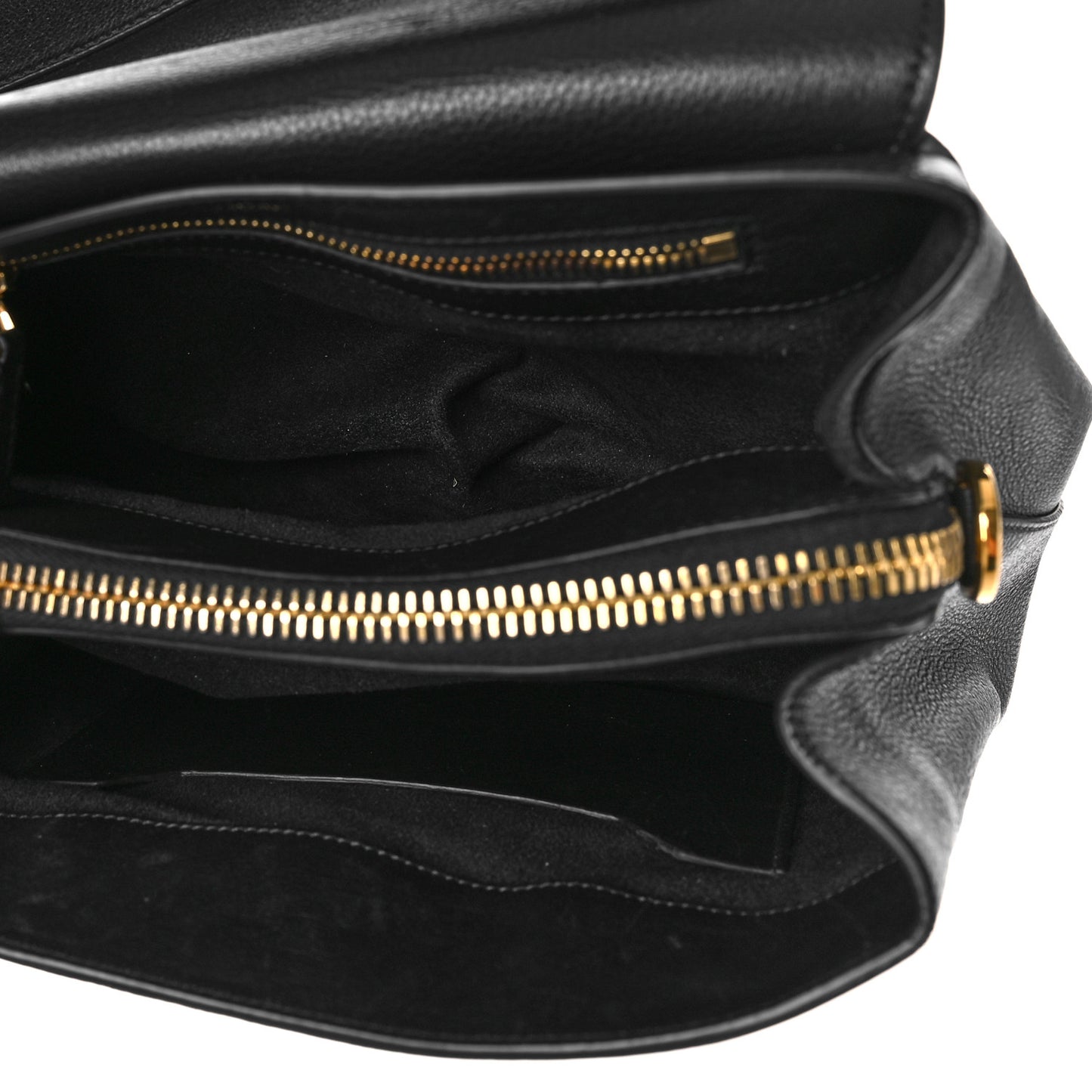 Calfskin Medium Leonica Padlock Satchel Bag Black