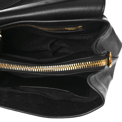 Tom Ford Calfskin Medium Leonica Padlock Satchel Bag Black 5 of 12