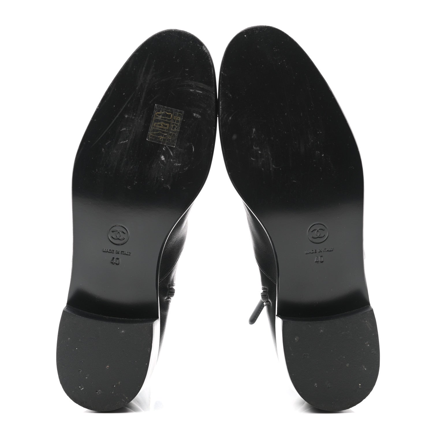 Chanel Lambskin Grosgrain Cap Toe Chain Short Boots 40 Black 5 of 8