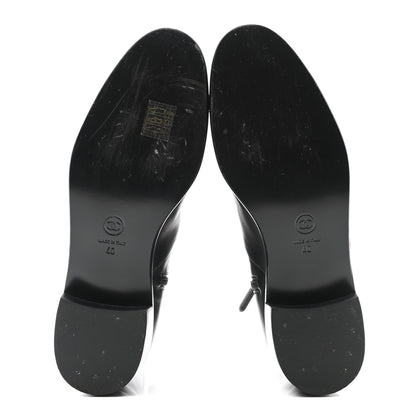 Chanel Lambskin Grosgrain Cap Toe Chain Short Boots 40 Black 5 of 8