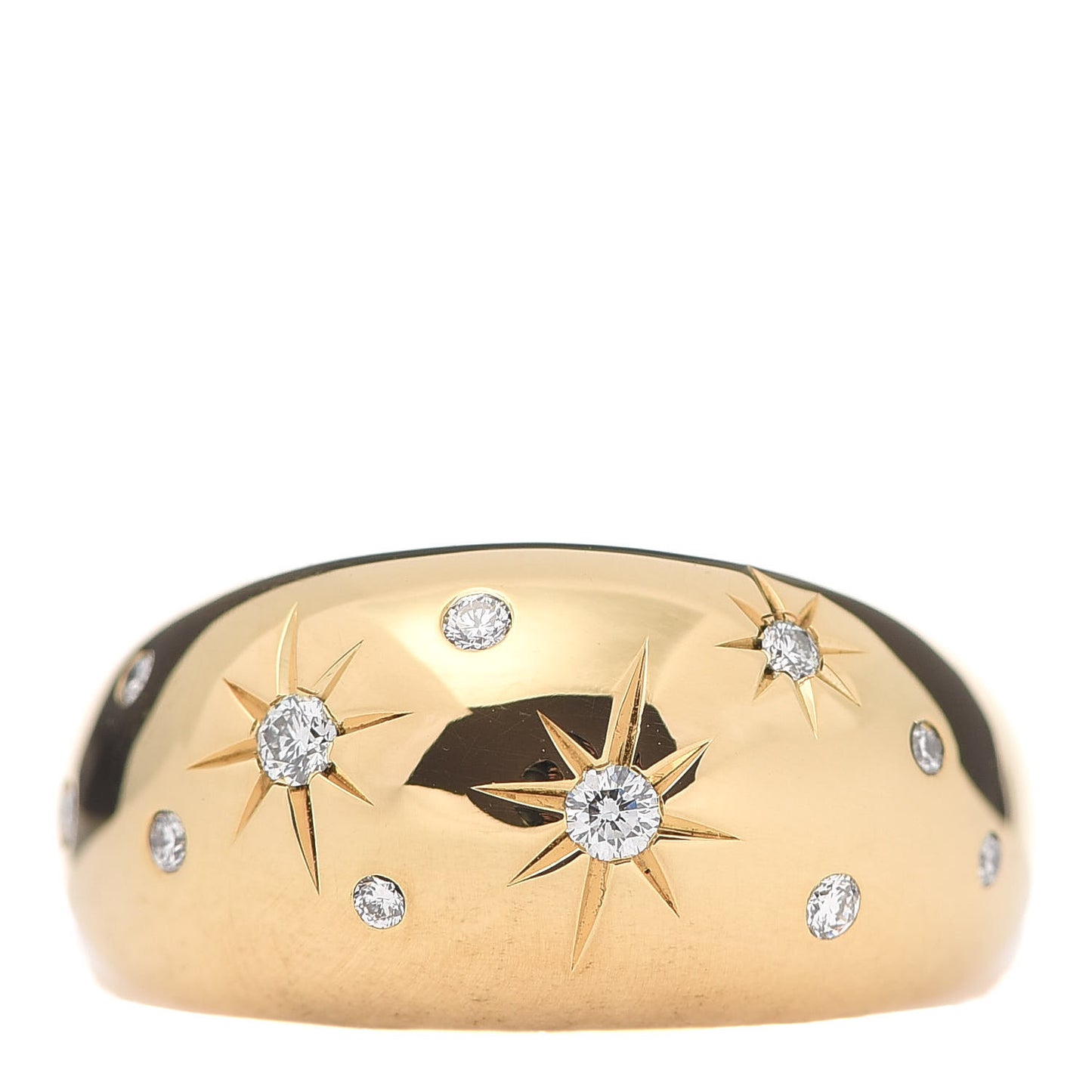 18K Yellow Gold Diamond 11mm Pure Form Ring 52 6