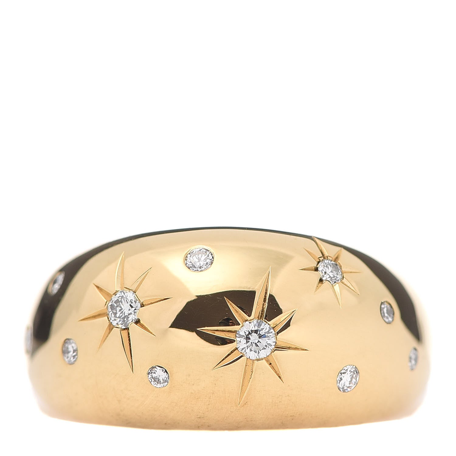 David Yurman 18K Yellow Gold Diamond 11mm Pure Form Ring 52 6 1 of 5