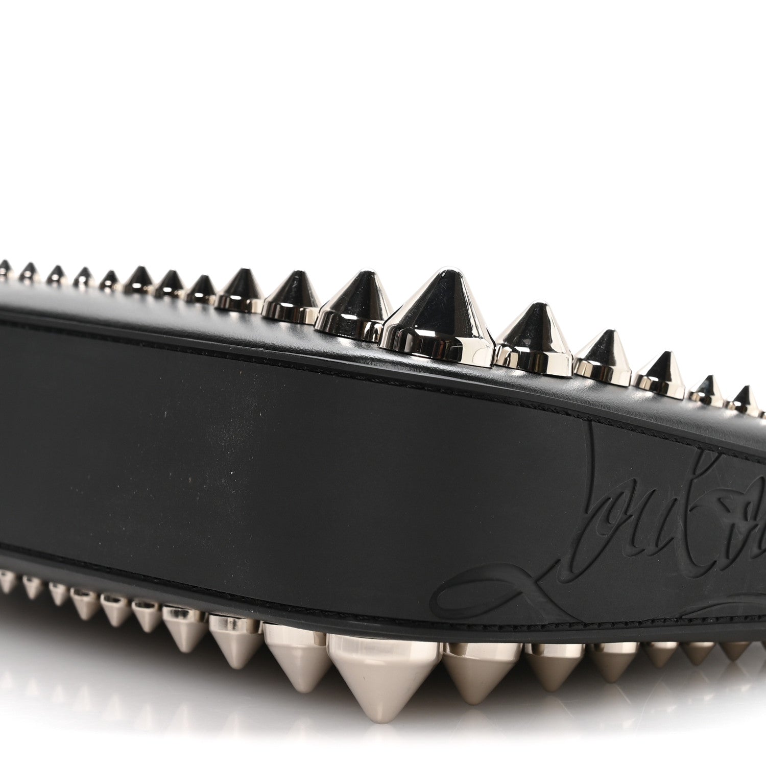 Christian Louboutin Calfskin Paris Spiked Loubila Chain Clutch Black 9 of 9