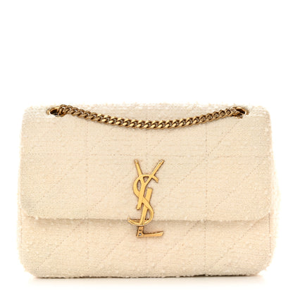 Saint Laurent Boucle Tweed Patchwork Monogram Medium Jamie Baguette Craie 1 of 12
