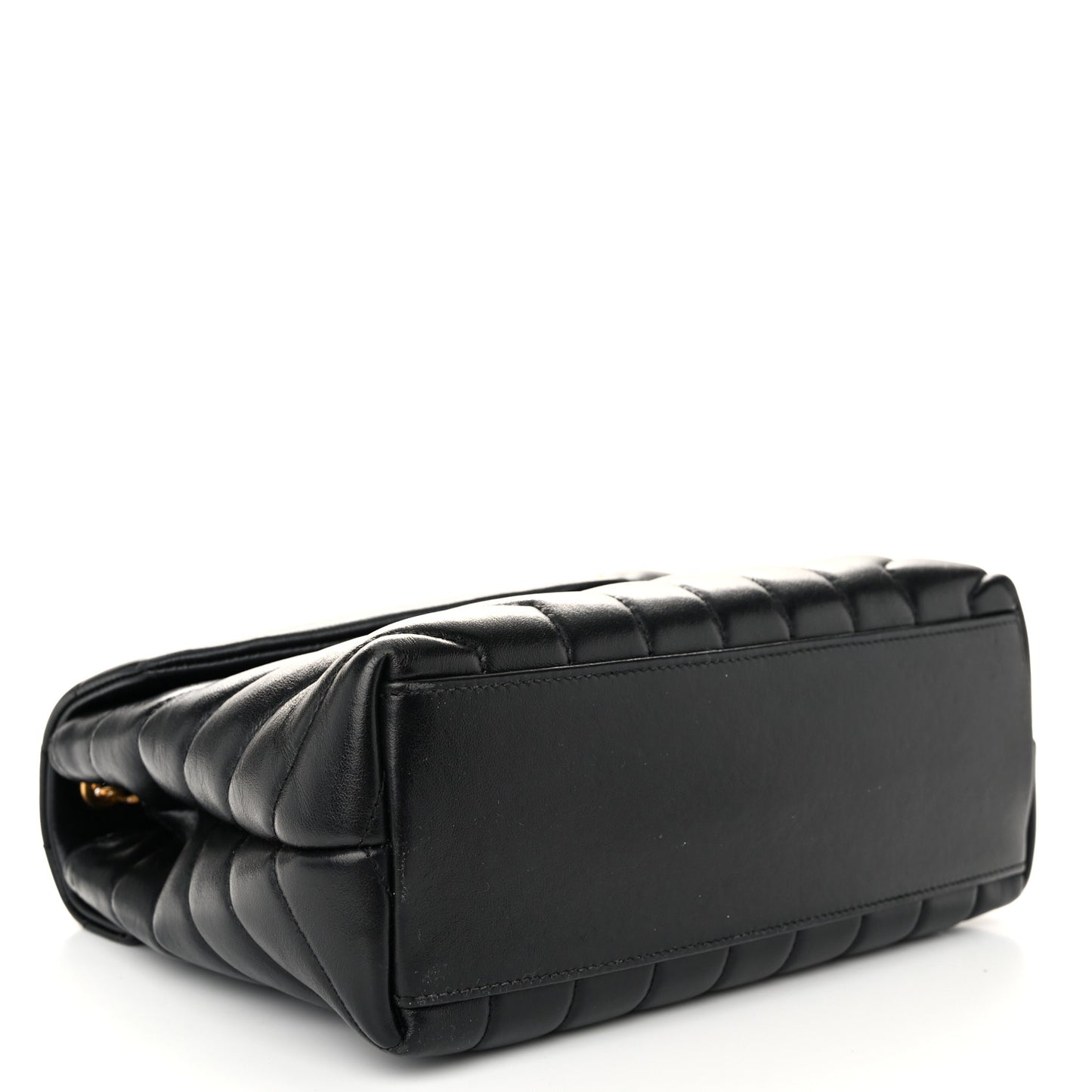Calfskin Y Quilted Monogram Small Loulou Chain Satchel Black