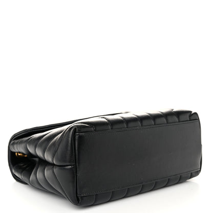 Saint Laurent Calfskin Y Quilted Monogram Small Loulou Chain Satchel Black 4 of 10