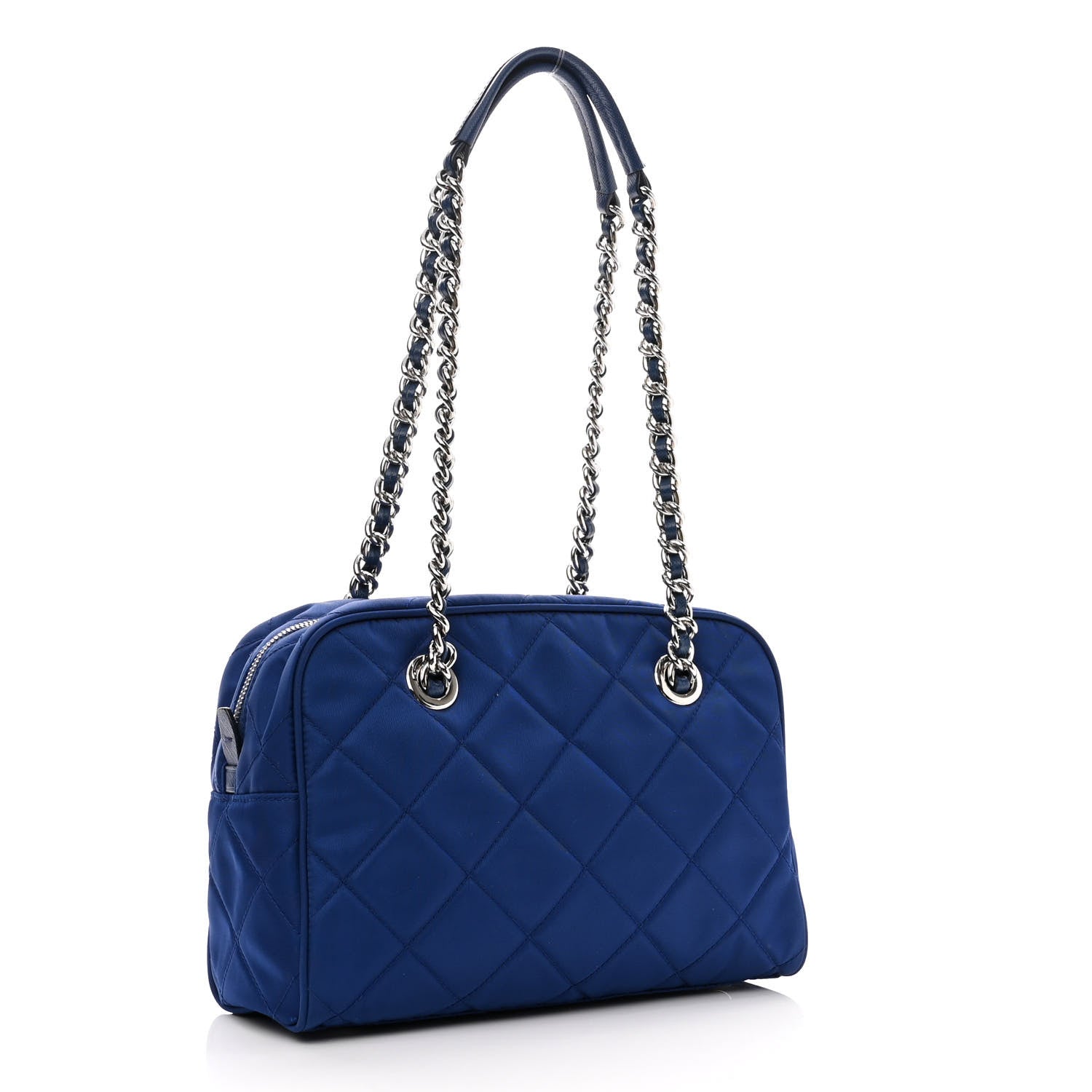 Prada Nylon Tessuto Impuntu Quilted Shoulder Bag Bluette 3 of 11