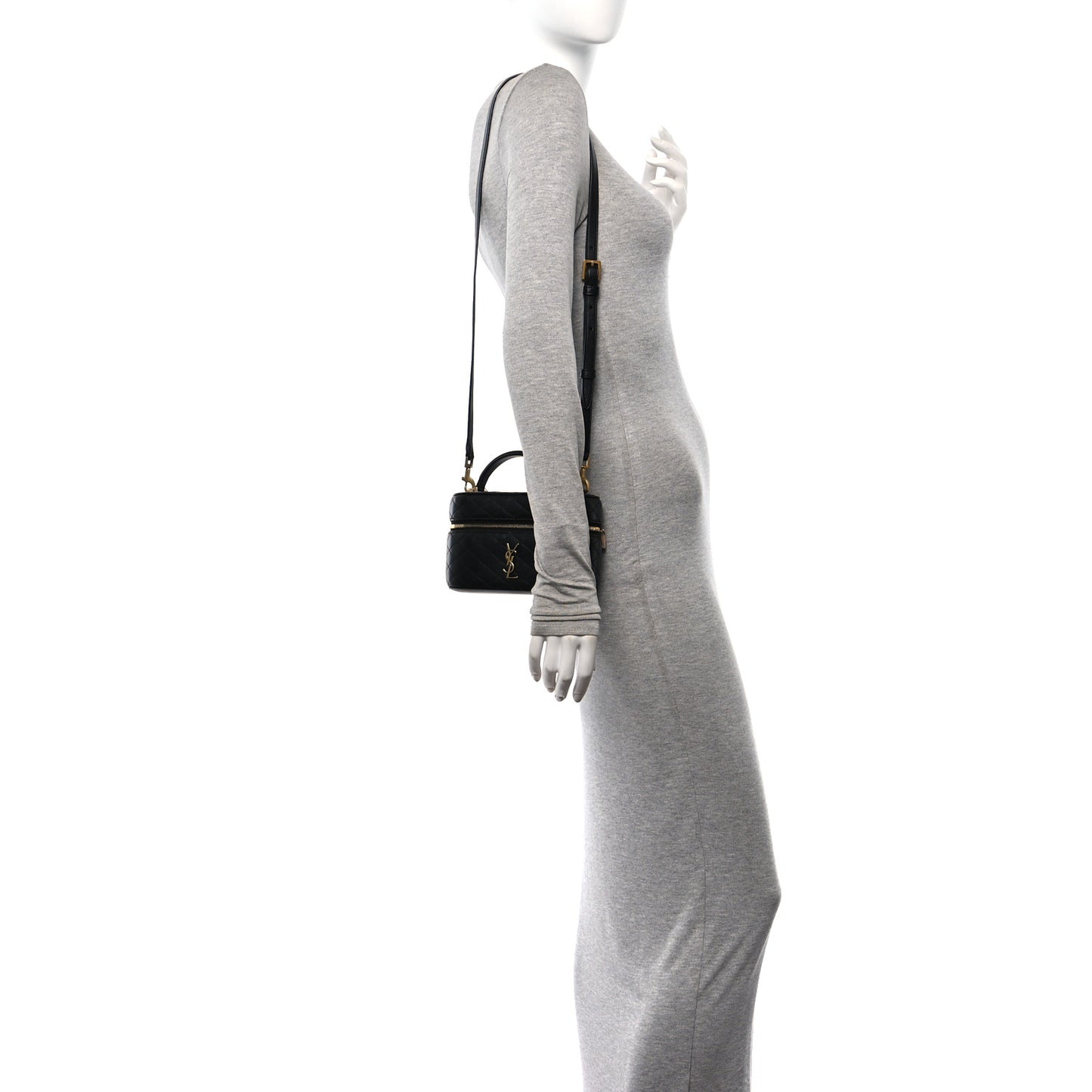 Lambskin Quilted Mini Gaby Vanity Case Black