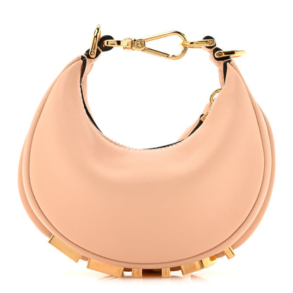 Fendi Vitello Grace Matte Nano Fendigraphy Hobo Charm Light Rose 1 of 10